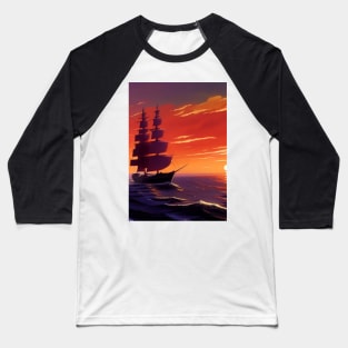 OUTWARD BOUND SQUARE RIGGED VESSEL AT SUNRISE Baseball T-Shirt